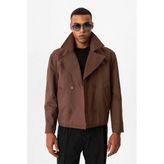 Antioch Kahve Crop Fit Erkek Trençkot - L