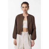 Antioch Kahve Crop Kadın Bomber Mont - S