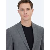 Antrasit Düz Regular Fit Yün Karışımlı Ceket - 4 Drop