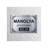 Apartman-site Kapı Isimliği Kapı Tabelası 20x29 Cm Model 2 Gümüş Gümüş