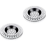 Apiko Shop Paslanmaz Metal 2'li Yuvarlak Mutfak Lavabo Içi Gider Süzgeci, Banyo Evye Deliği Çöp Tıkacı - 1 Adet