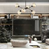 Aplika Ecvet 6'lı Siyah Modern Retro Avize