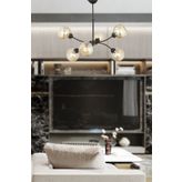 Apliqa 3576-06-BL Ecvet 6lı Siyah Salon Avize