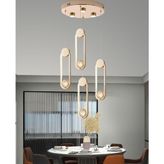 Apliqa Beckett 4'lü Kristal Top Başlıklı Gold Sarkıt LED Avize
