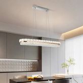 Apliqa Bellaro Sıralı 120 Watt Gold LED Avize Uzun Oval Tasarım Salon Yemek Odası - Rose Gold