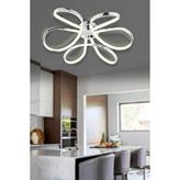 Apliqa Chalda Krom Plafonyer Modern Salon Led Avize Beyaz