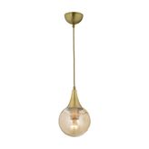 Apliqa Damla Gold Tekli Bal Camlı Eskitme Modern Sarkıt Avize