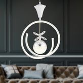 Apliqa Mengü Tekli Beyaz Krom Ledi Modern Oturma Odası, Koridor, Salon LED Avize