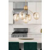 Apliqa Meyo 5 Li Eskitme Bal Camlı Salon Avize