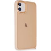 Apple iPhone 12 Kılıf Elegant Kapak - Pudra - Ahşap