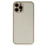 Apple İphone 12 Pro Kılıf Coco Deri Silikon Kapak - Beyaz