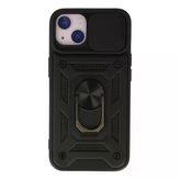Apple İphone 13 Kılıf Pars Lens Yüzüklü Silikon - Siyah