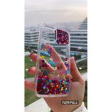 Apple İphone 13 Kılıf Water Bead Sulu Pullu Kapak Mix