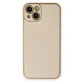 Apple İphone 14 Plus Kılıf Coco Deri Silikon Kapak - Gold