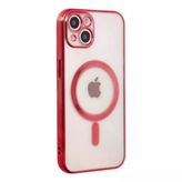 Apple İphone 14 Plus Kılıf Magneticsafe Lazer Silikon - Kırmızı