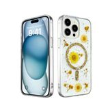 Apple İphone 14 Pro Kılıf Daisy Simli Magsafe Kapak - Gold
