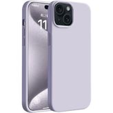 Apple iPhone 15 Kılıf First Silikon - Lila - Ahşap