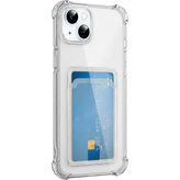 Apple iPhone 15 Kılıf Kart Şeffaf Silikon - Şeffaf - Ahşap
