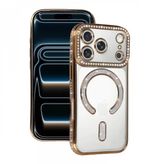 Apple İphone 17 Pro Max Joke Simli Magneticsafe Kılıf - Gold