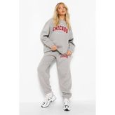 Aqweem Kadın Chicago Baskılı Sweatshirt Alt Üst Eşofman Takımı