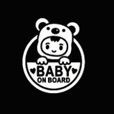 Arabada Bebek Var Resim Sticker Yapıştırma