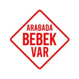 Arabada Bebek Var Sticker 17X17 Cm Kırmızı
