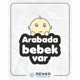 Arabada Bebek Var Sticker 3 10X10 Cmrenkli Sticker