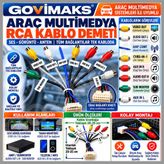 Araç Multimedya RCA Kablo Demeti Ses Görüntü AUX Kamera Amfi Subwoofer Bağlantı Kablosu