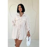 Arben Boutique Bej Çıtçıtlı Tünelli Gömlek