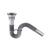 Arçe Lavabo Evye Sifonu Körüklü Gri - 30 cm - Krom