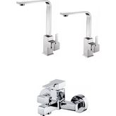 Arçe Siyah Mutfak Evye Banyo Lavabo Batarya Seti