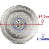 Arçelik Mikrodalga Fırın Döner Cam Tabak 24,5cm Çapında Tırnaklı Borcam Tepsi Orijinal Tırnaklı 24,5cm Tabak Tepsi
