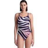 Arena 007158710 Multi Stripes Swimsuitalylace Back Kadın Yüzücü Mayosu