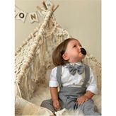 Ares Kids Fashion Kazyağı Salopet Bebekler ve Çocuklar Için - 5 Yaş - Beyaz - Siyah
