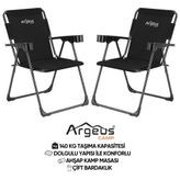 Argeus 2 Adet Katlanır Kamp Sandalyesi Seti - Rock Plus - Siyah