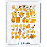 Arı Bal Sticker Set 15 Parça Telefon, Tablet, Defter, Laptop Sticker