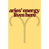 Aries' Energy Lives Here: Zodiac Sign Lined Notebook With Dedicated Space For Dates