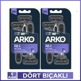 Arko Men Pro4 Dört Bıçaklı Tıraş Bıçağı 6 Adet