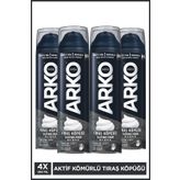 Arko Men Temizleme Etkili Aktif Kömürlü Tıraş Köpüğü Black 4x200 Ml
