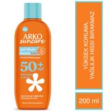 Arko Suncare SPF50+ Hassas Ciltler İçin Çok Yüksek Korumalı 200 ml Vücut Güneş Losyonu