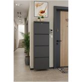 Arles Home Kilitli 4 Raflı Metal Düşer Kapak Ayakkabılık