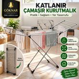 Arma Çamaşır Kurutmalık Katlanır - Gümüş