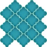 Armada Çini 12x12 Ottoman Düz Arabesk Turkuaz Çini Karo Seramik