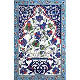 Armada Çini 40X60 cm ED 515 Mavi Saksılı Eldekoru Çini Pano