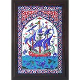 Armada Çini ED-500 40X60 Cm Osmanlı Kalyon Eldekoru Çini Pano