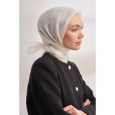 ARMANDA %30 İpek Çift Kat Tüllü Eşarp - Ekru