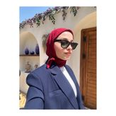 ARMANDA Cotton Monogram A Desen Eşarp - Bordo