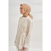 ARMANDA COTTON MONOGRAM GEOMETRİK DESEN EŞARP - DORE