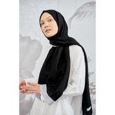 Armanda Dama Siyah Gri Monogram Şal