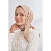 ARMANDA MÜSLİN BİYELİ EŞARP - BEJ
